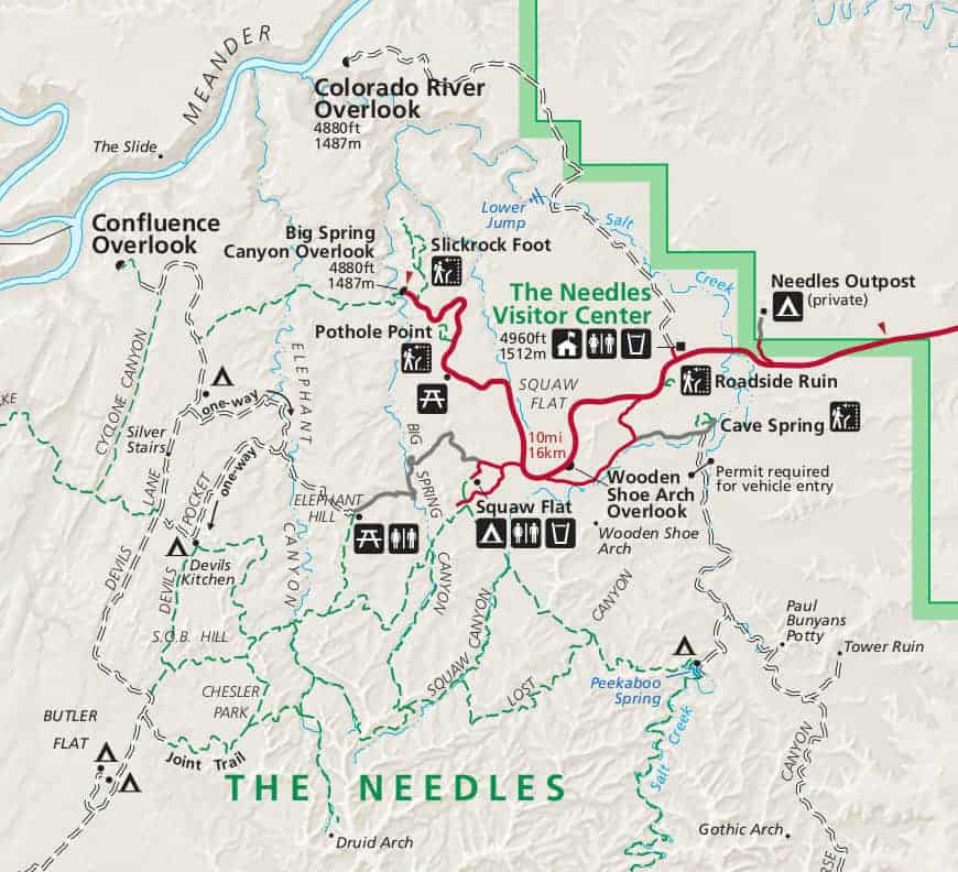 The Needles Canyonlands map