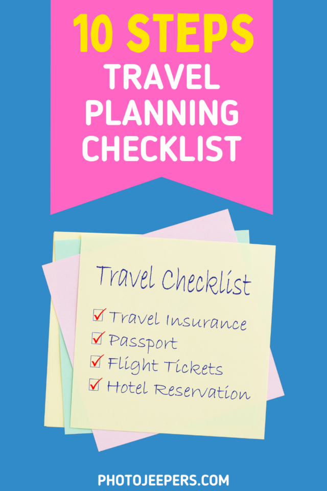 travel planning checklist - 10 steps
