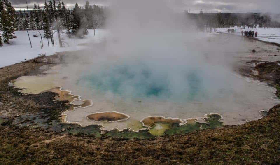 Hot spring at Yellowstone in the winter