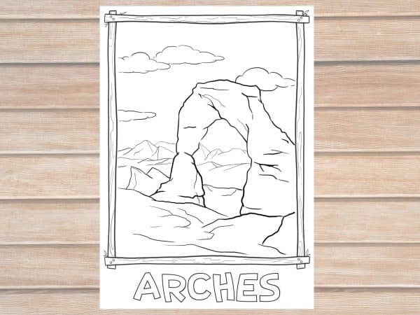 Arches National Park coloring page