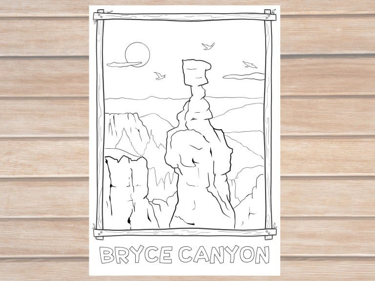 Bryce Canyon National Park Coloring Page Printable