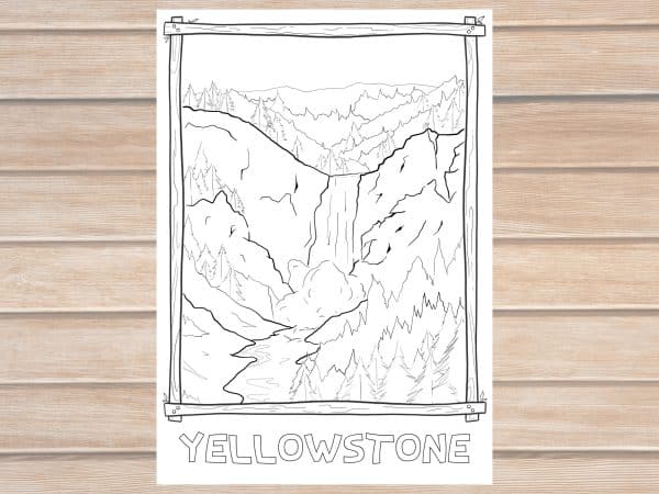 Yellowstone National Park Coloring Page PhotoJeepers mockup