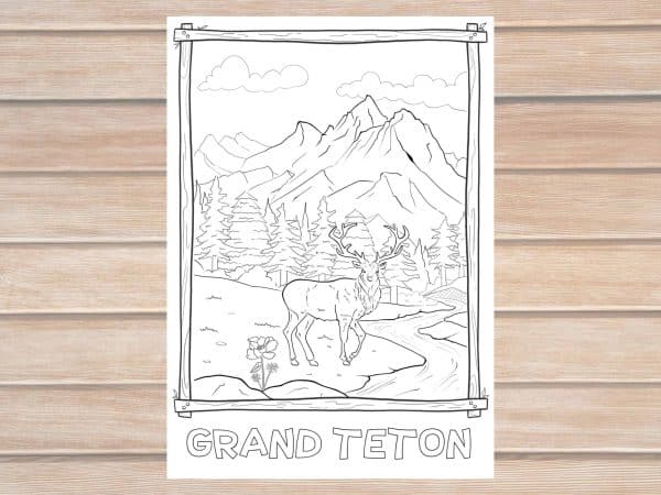 Grand Teton National Park coloring page