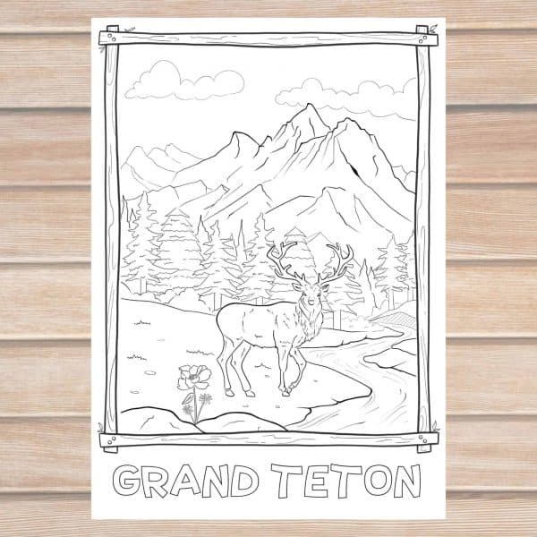 Grand Teton National Park coloring page