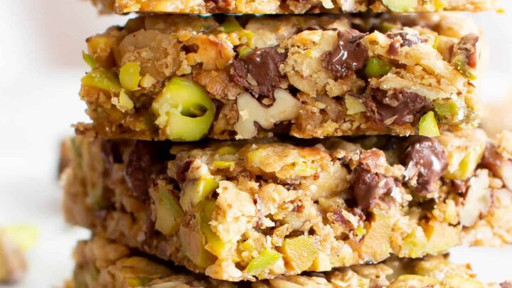 Image for Chocolate Pistachio Healthy Vegan Snack Bars (Gluten Free)