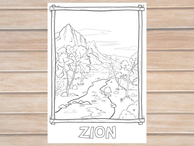 Zion National Park Coloring Page Printable
