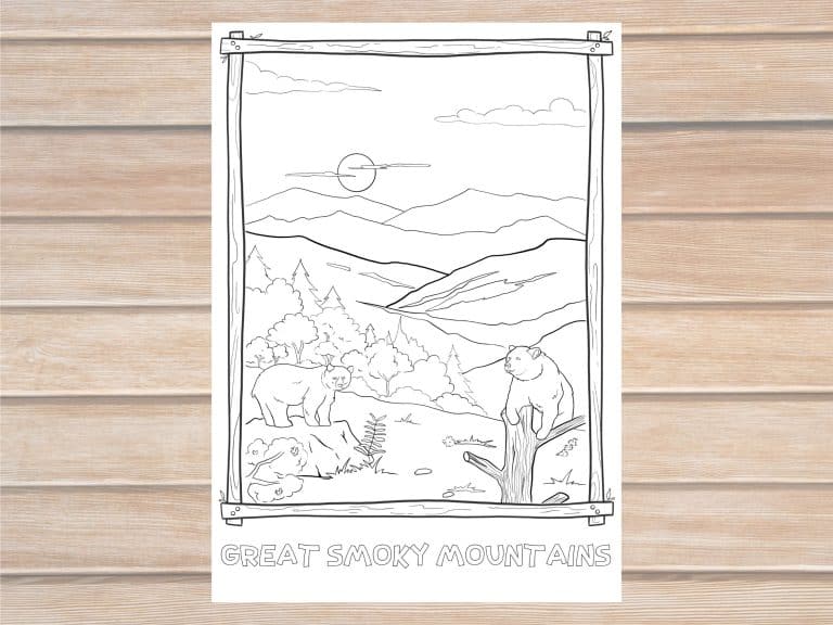 Great Smoky Mountains National Park Coloring Page Printable
