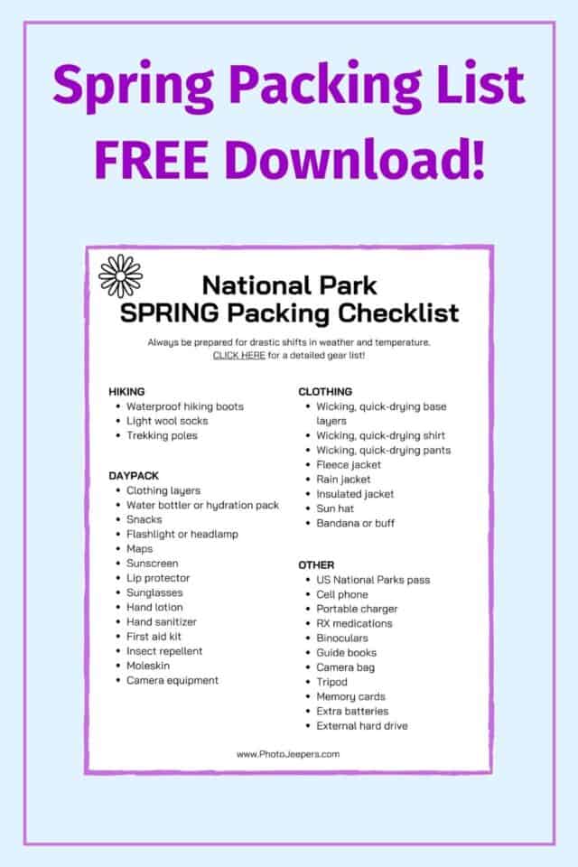 spring packing list free download