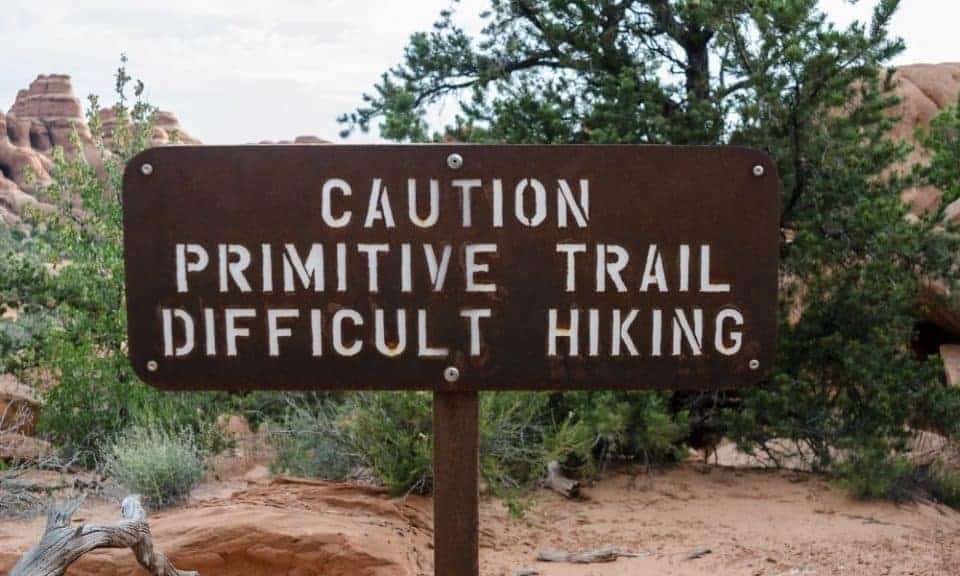 Primitive Trail sign