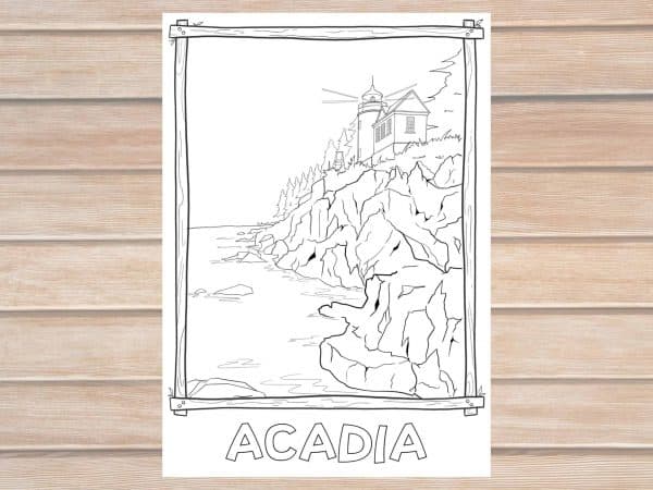 Acadia National Park coloring page