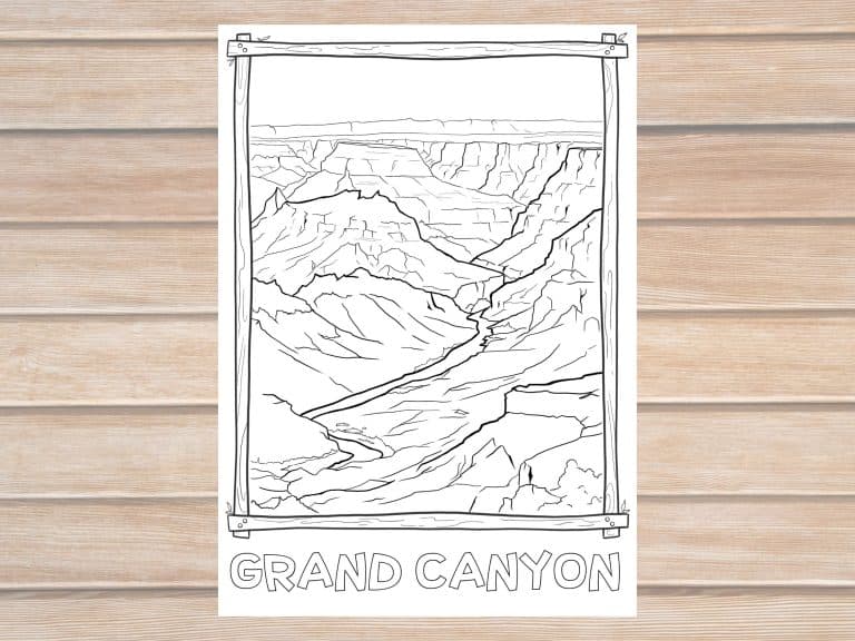 Grand Canyon National Park Coloring Page Printable