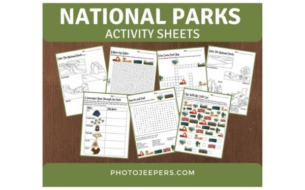 National Parks Activity Sheets cover