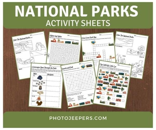 National Parks Activity Sheets cover