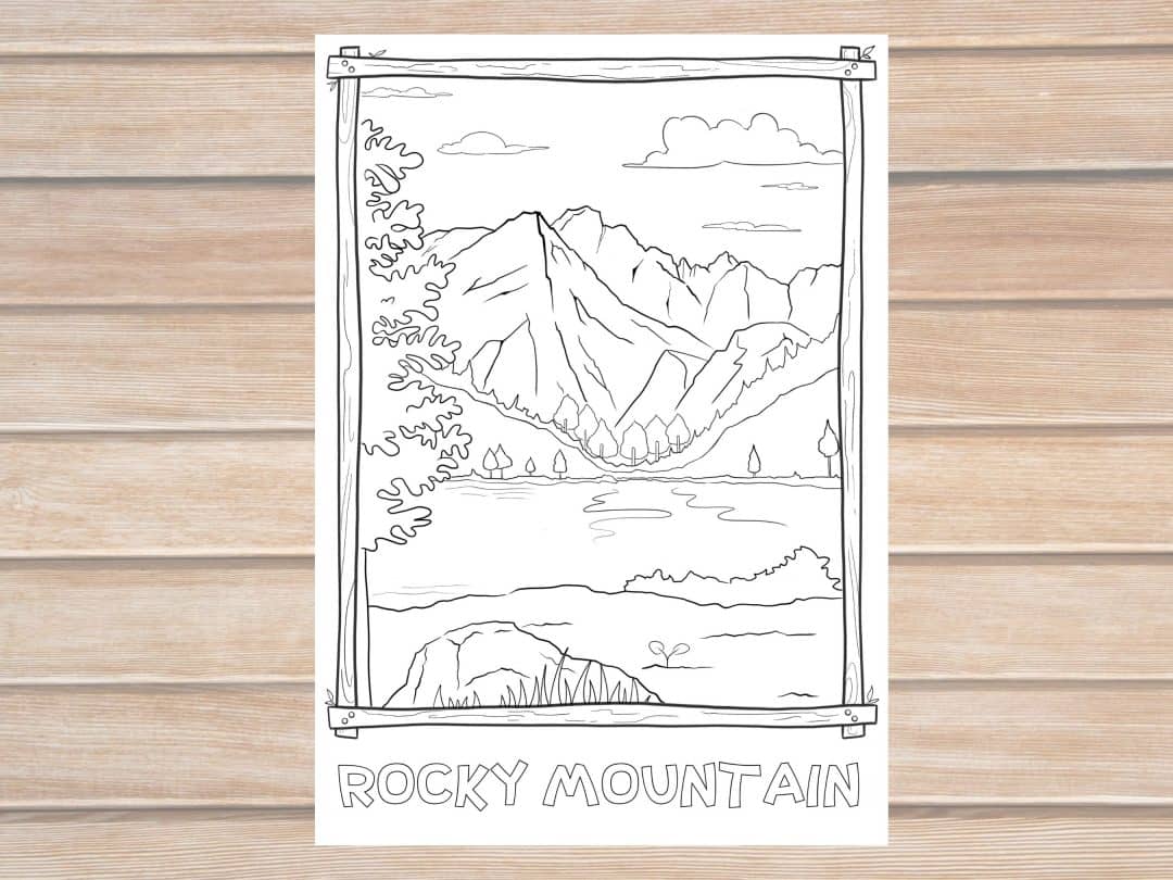 Rocky Mountain National Park Coloring Page Printable - PhotoJeepers