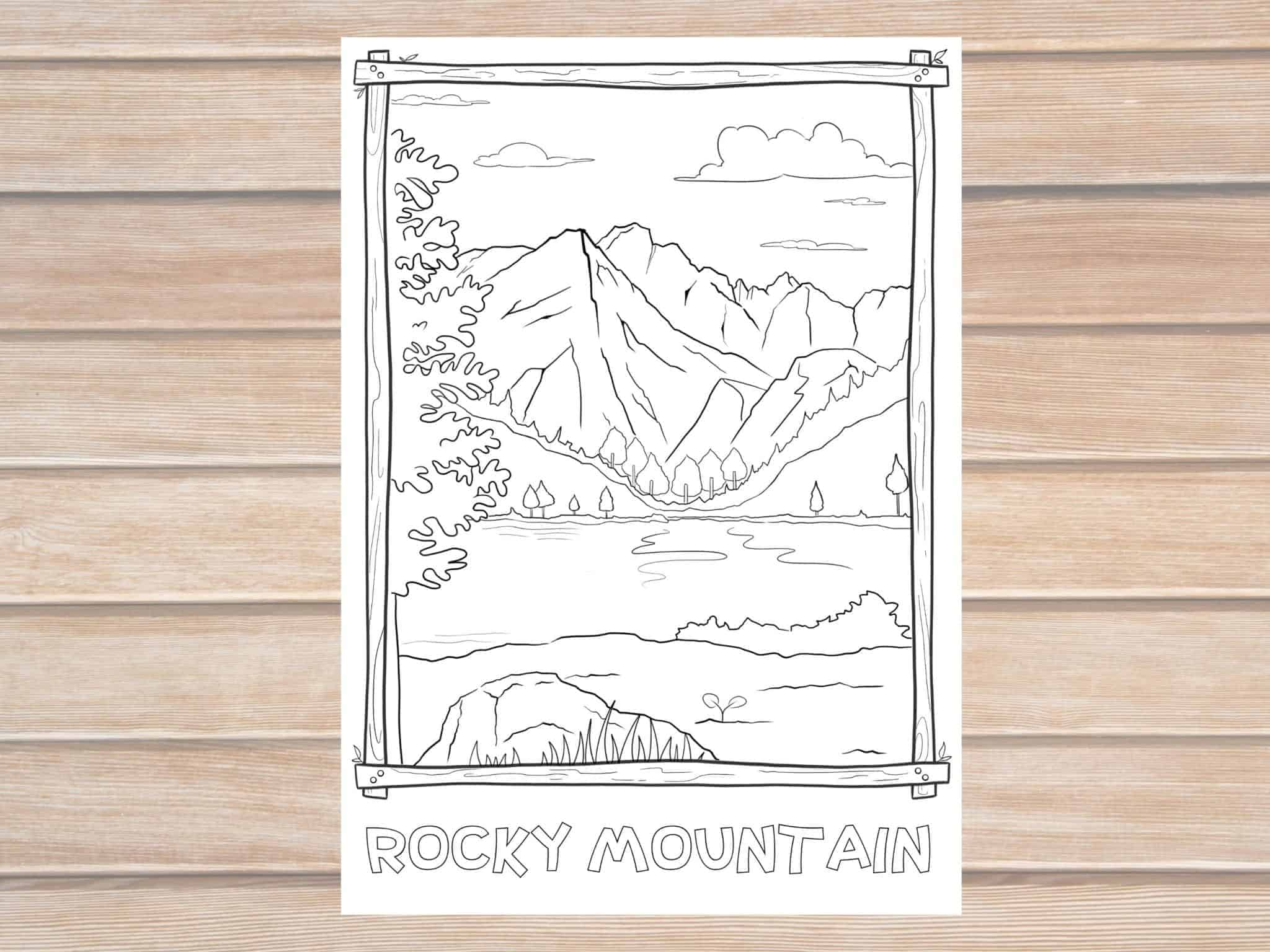 Rocky Mountain National Park Coloring Page Printable - PhotoJeepers