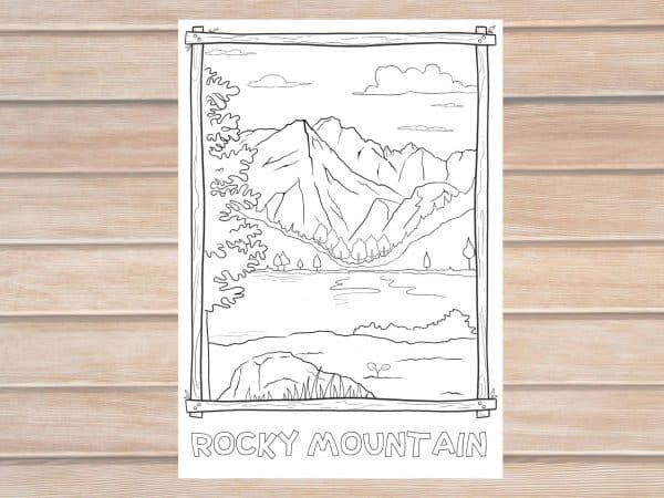 Rocky Mountain national park coloring page