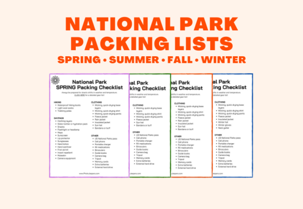 US National Park Packing Lists