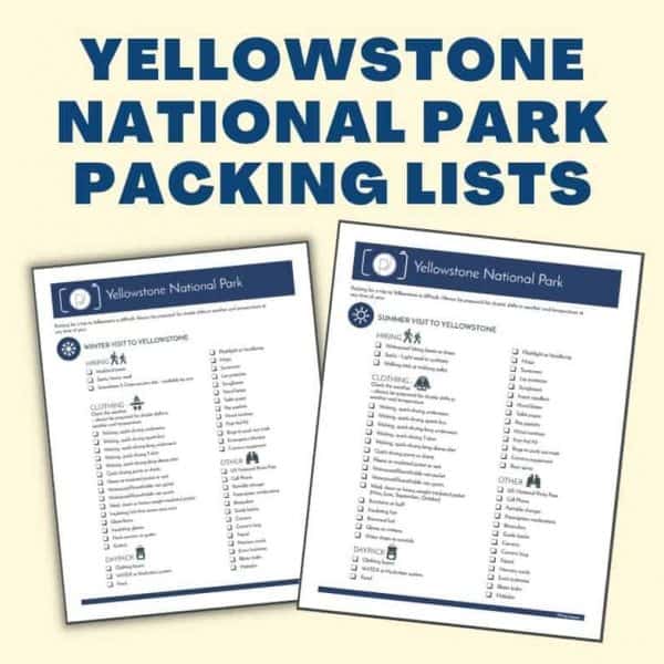 yellowstone national park packing lists