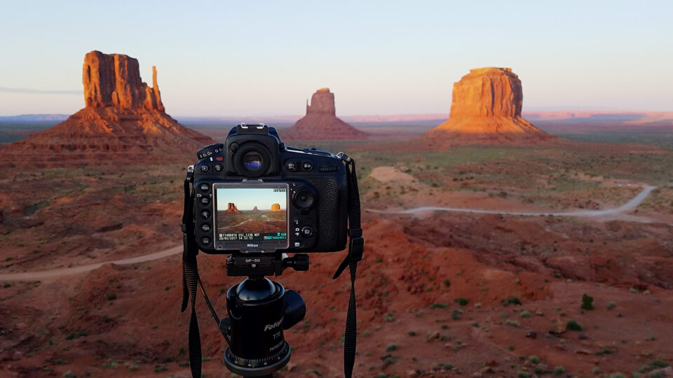 Taking pictures at Monument Valley