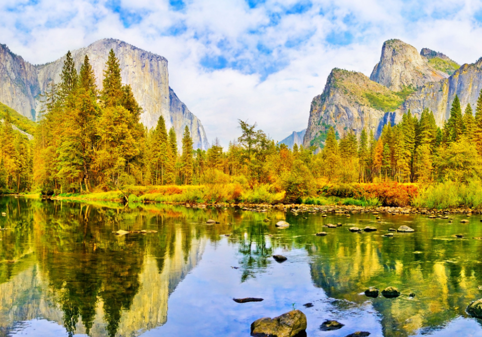 Yosemite with fall foliage