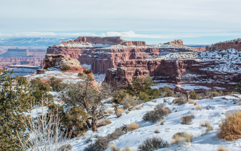 Canyonlands in the winter with snow