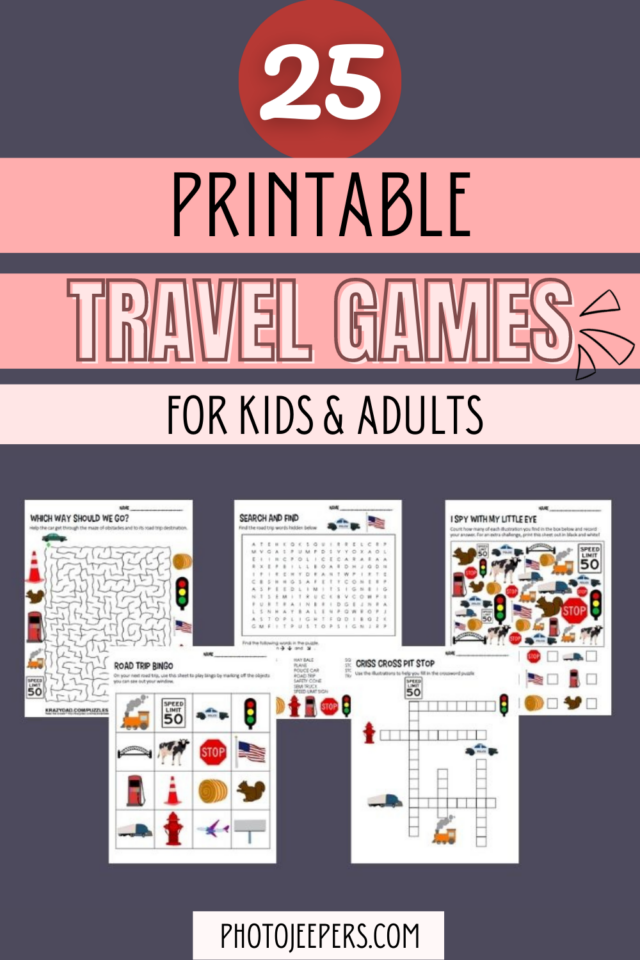 25 Travel Printable Games - PhotoJeepers