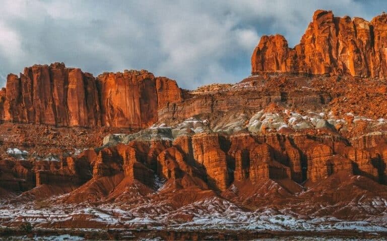 Capitol Reef with snow