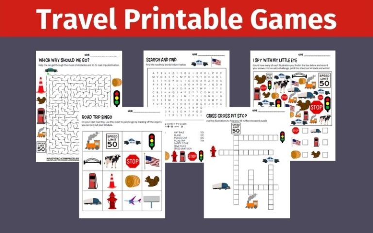 25 Travel Printable Games