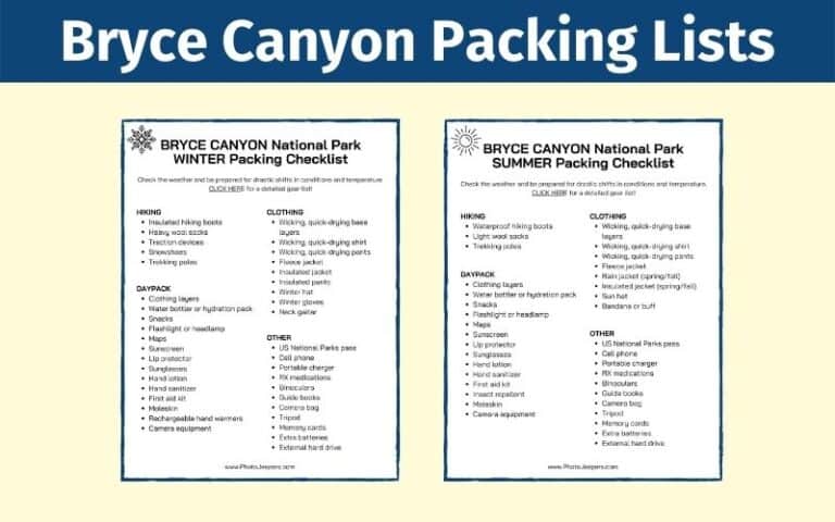 Bryce Canyon Packing List for Summer and Winter