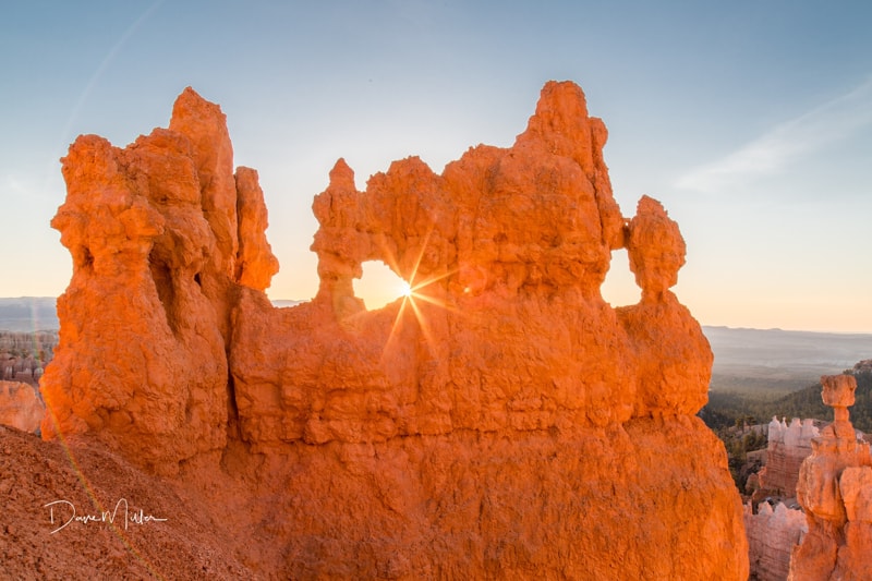 Dave Miller sunrise photo through Bryce Canyon window