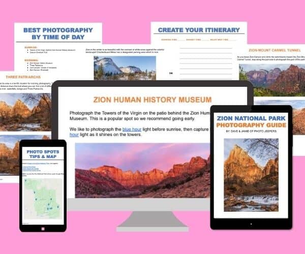 Zion national park photography guide mock up