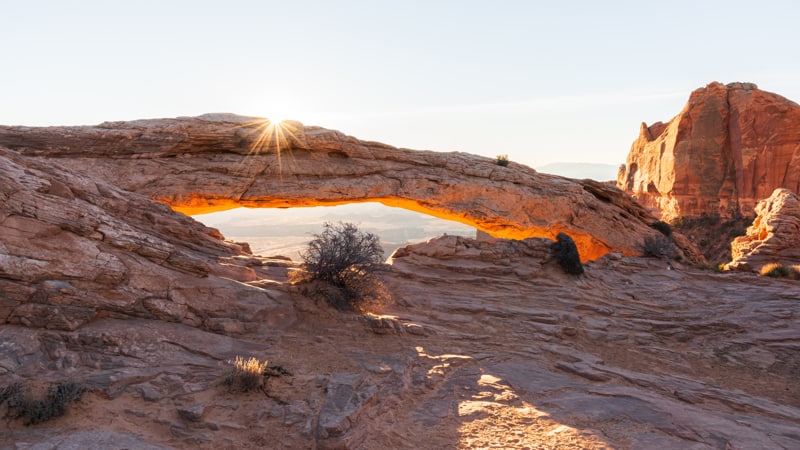 sunburst at Mesa Arch Canyonlands
