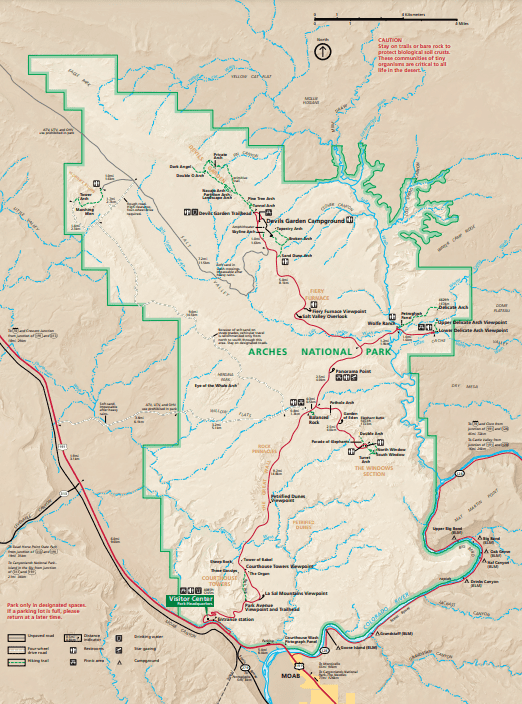 Arches National Park map
