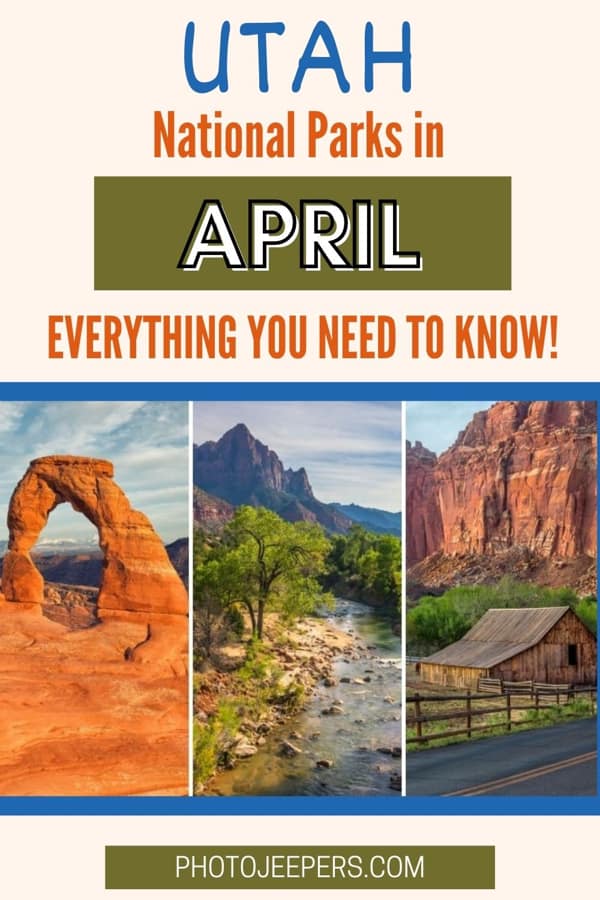 utah national parks in april pin
