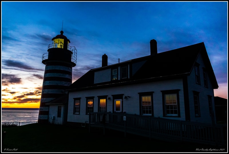 lighthouse at blue hour