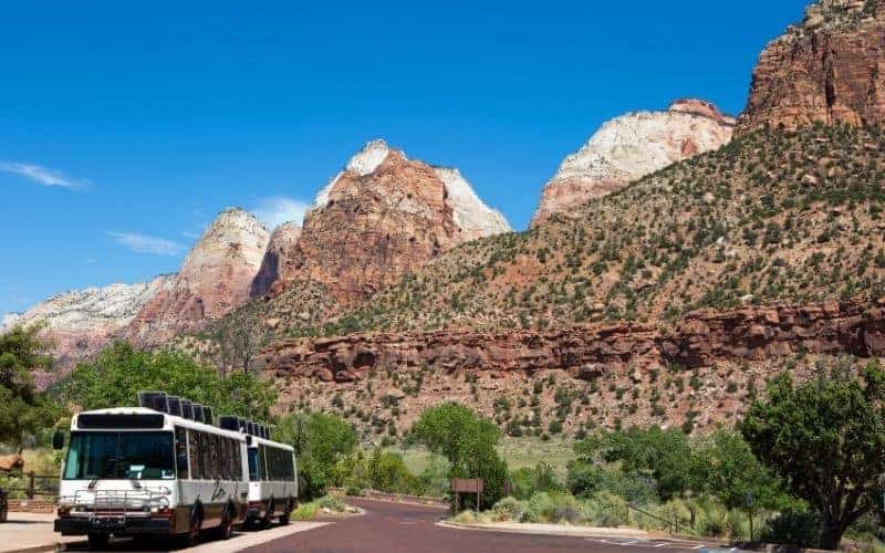 Shuttle at Zion National Park