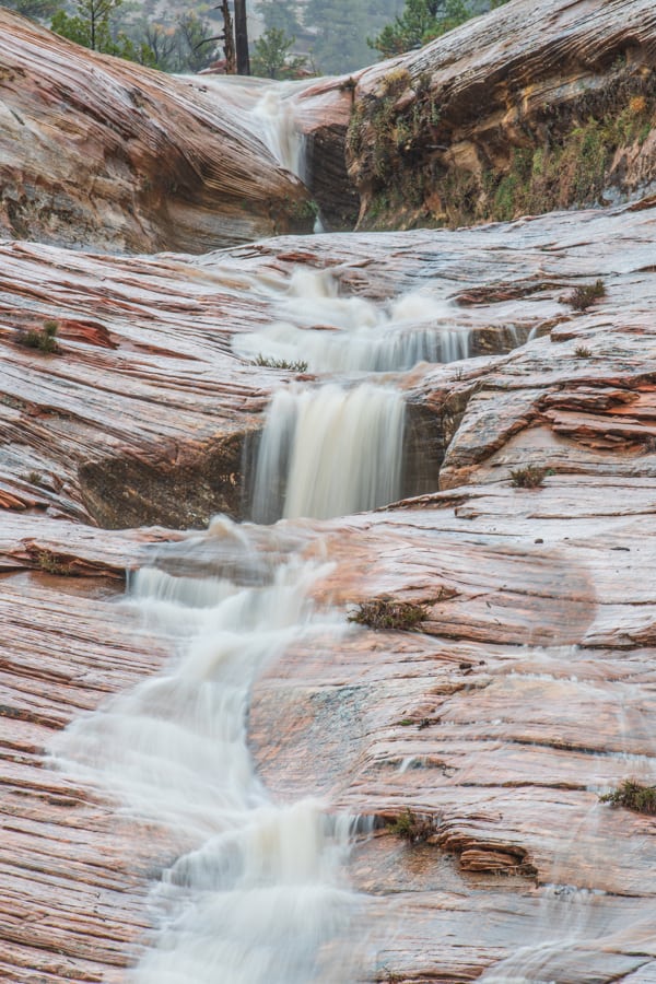 Waterfall at Zion during a rain storm