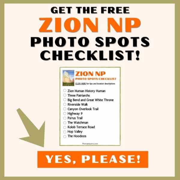 Zion National Park photo spots checklist Optin