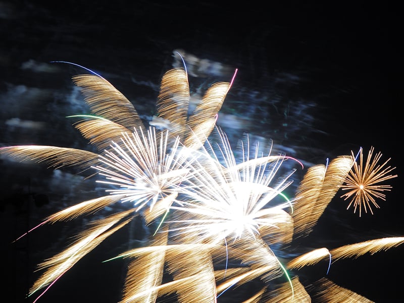 abstract motion blur effect of fireworks