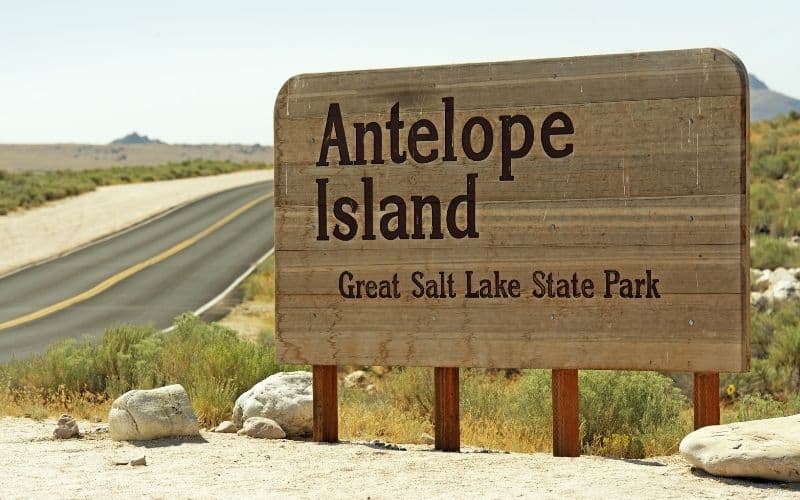 antelope island state park sign