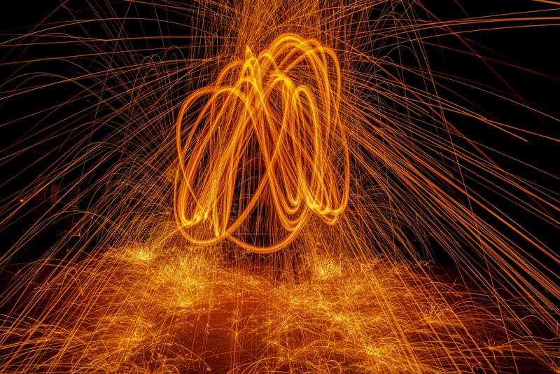 steel wool blurred motion photo