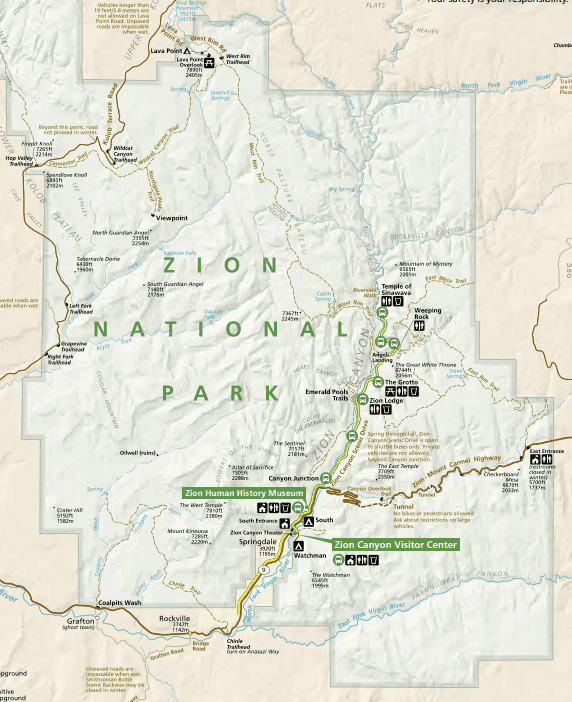 zion national park map