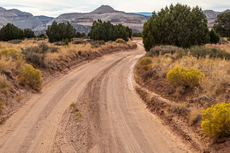 dirt road along the Burr Trail in Utah