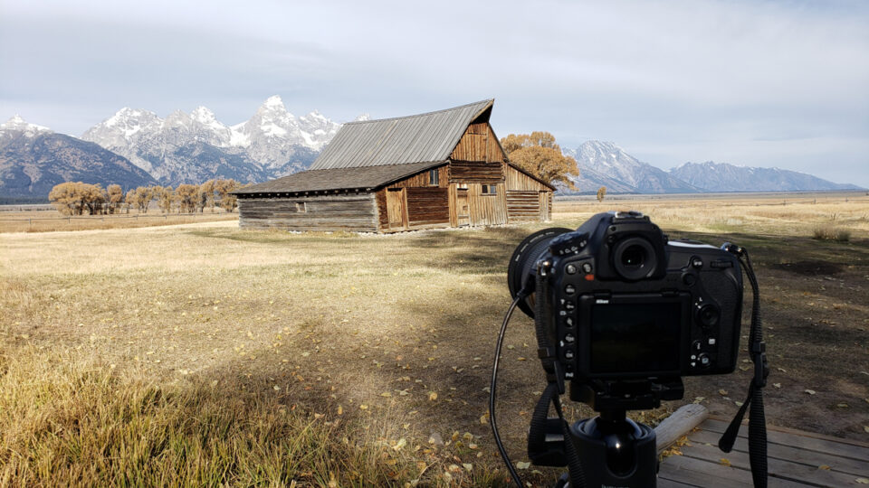 Taking pictures at Grand Teton in the fall