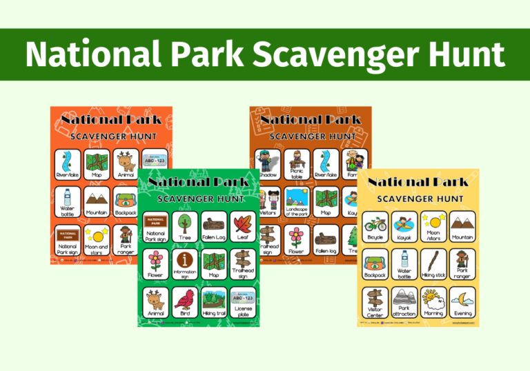 National Park Scavenger Hunt Printable Game For Kids