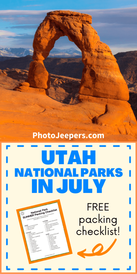 utah national parks in july