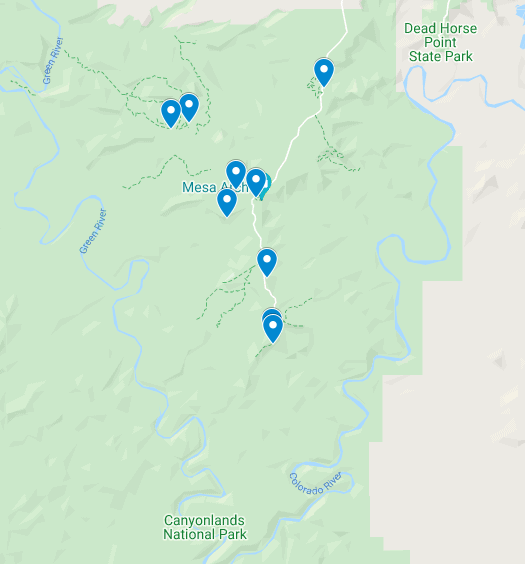 canyonlands photo spots map