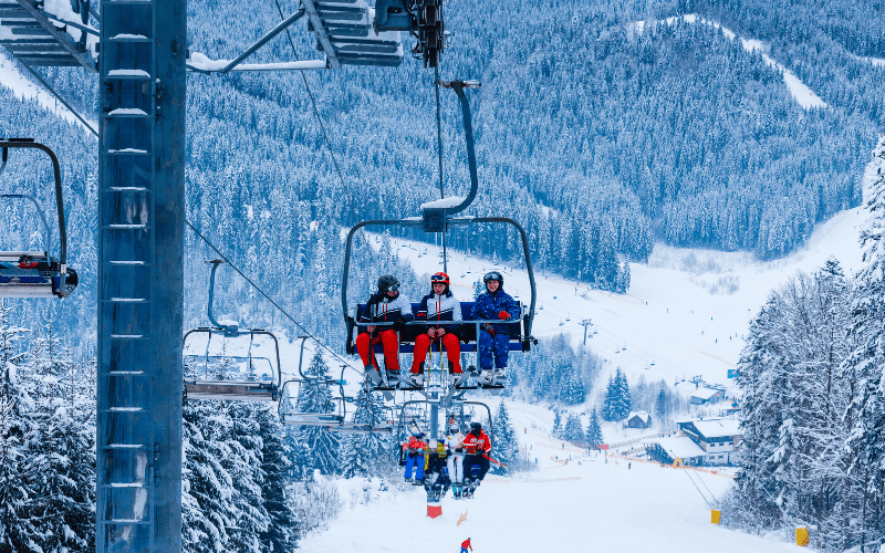 kids on a ski lift