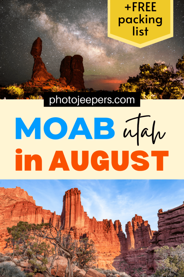moab utah in august free packing list