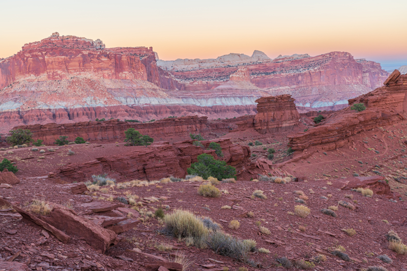 Sunset Point at blue hour at Capitol Reef 